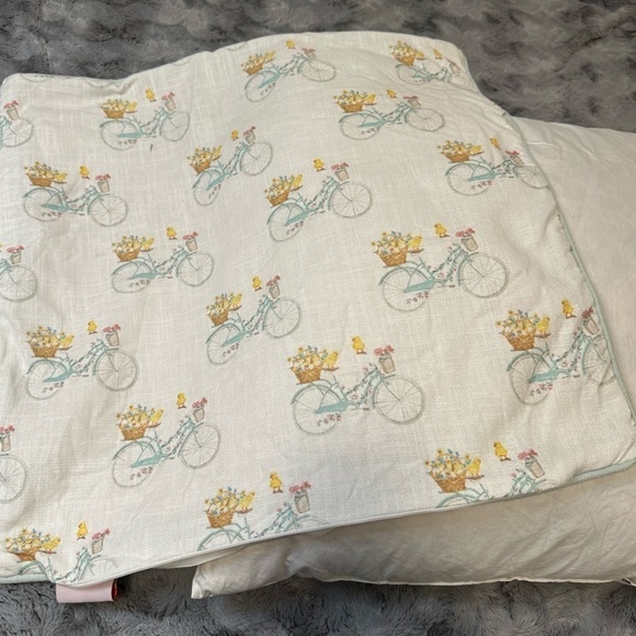 The Carrot Patch Decorative Down Pillow Hello Spring 20" x 20" Bicycle Beading - Picture 3 of 11